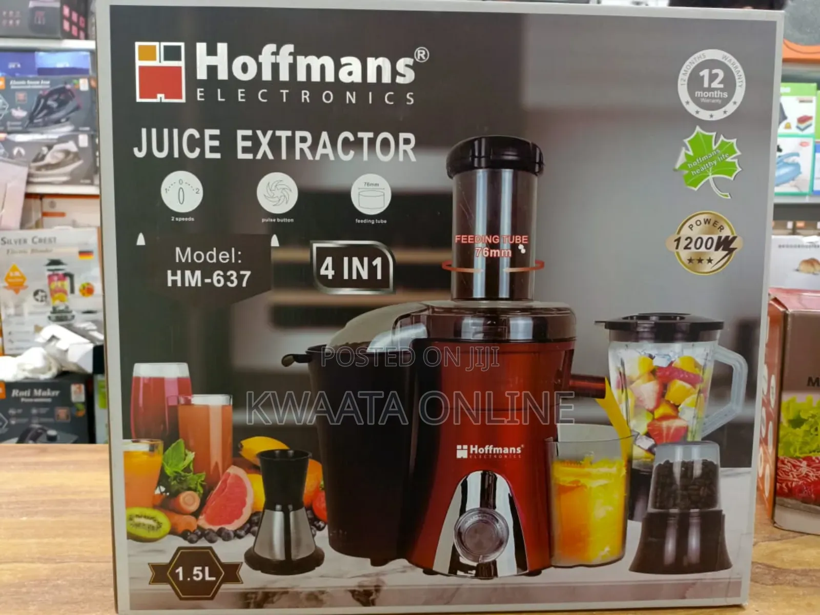 1.5l Hoffmans 4 in 1 Juice Extractor Hm-637