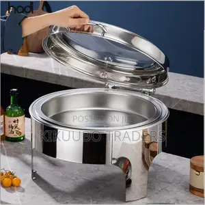 Stainless Steel Round Chaffing Dish With Glass Lid