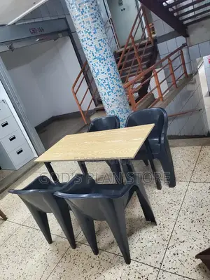 Foldable Rectangular Wooden Restaurant Table and Chairs