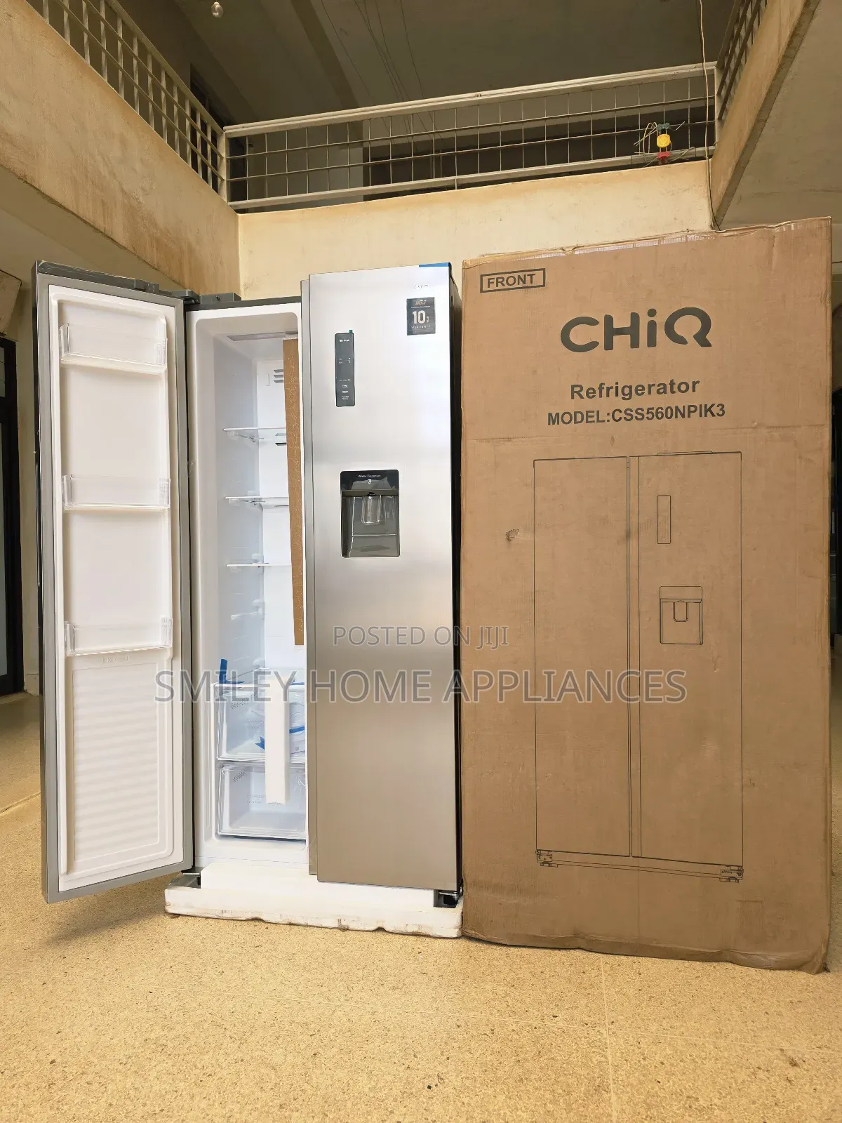 Brand New 560trs Chiq High End Side by Side Fridge With a Dispenser