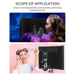 Foldable Adjustable Sound Absorbing Vocal Recording Panel