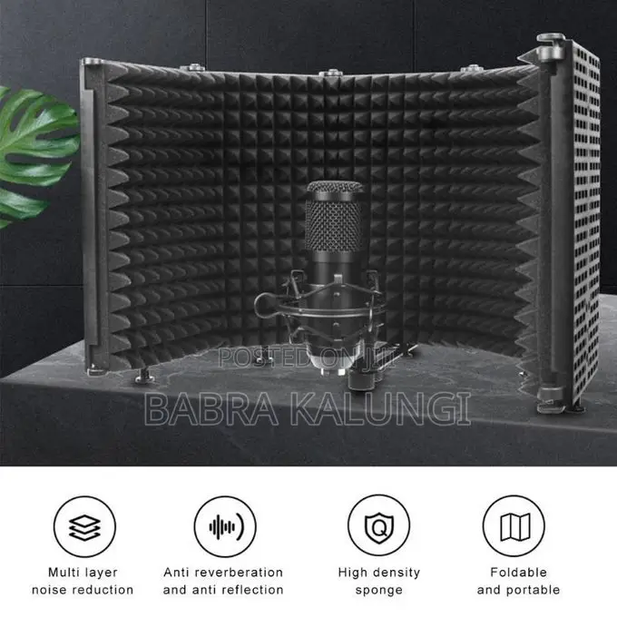Foldable Adjustable Sound Absorbing Vocal Recording Panel