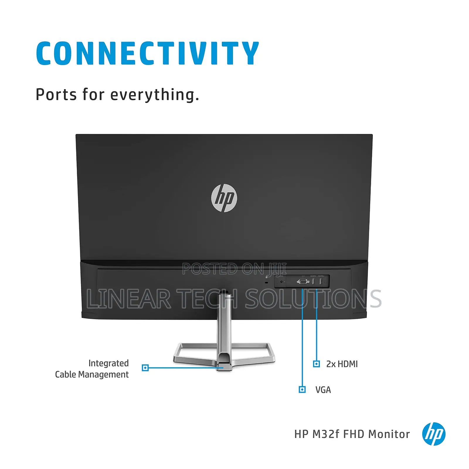 Hp M32f Ultraslim Monitor 31.5 Inch, Full Hd 1080p, 7ms Response Time