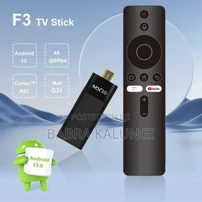 Mx10 F3 Android Tv Stick With Remote Control