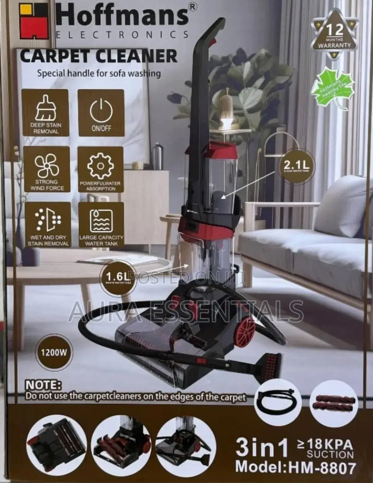 3in1 Hm-8807 Hoffmans Carpet Cleaner