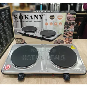 Sokany 2 Solid Electric Double Hotplate Sk 5102  - Silver