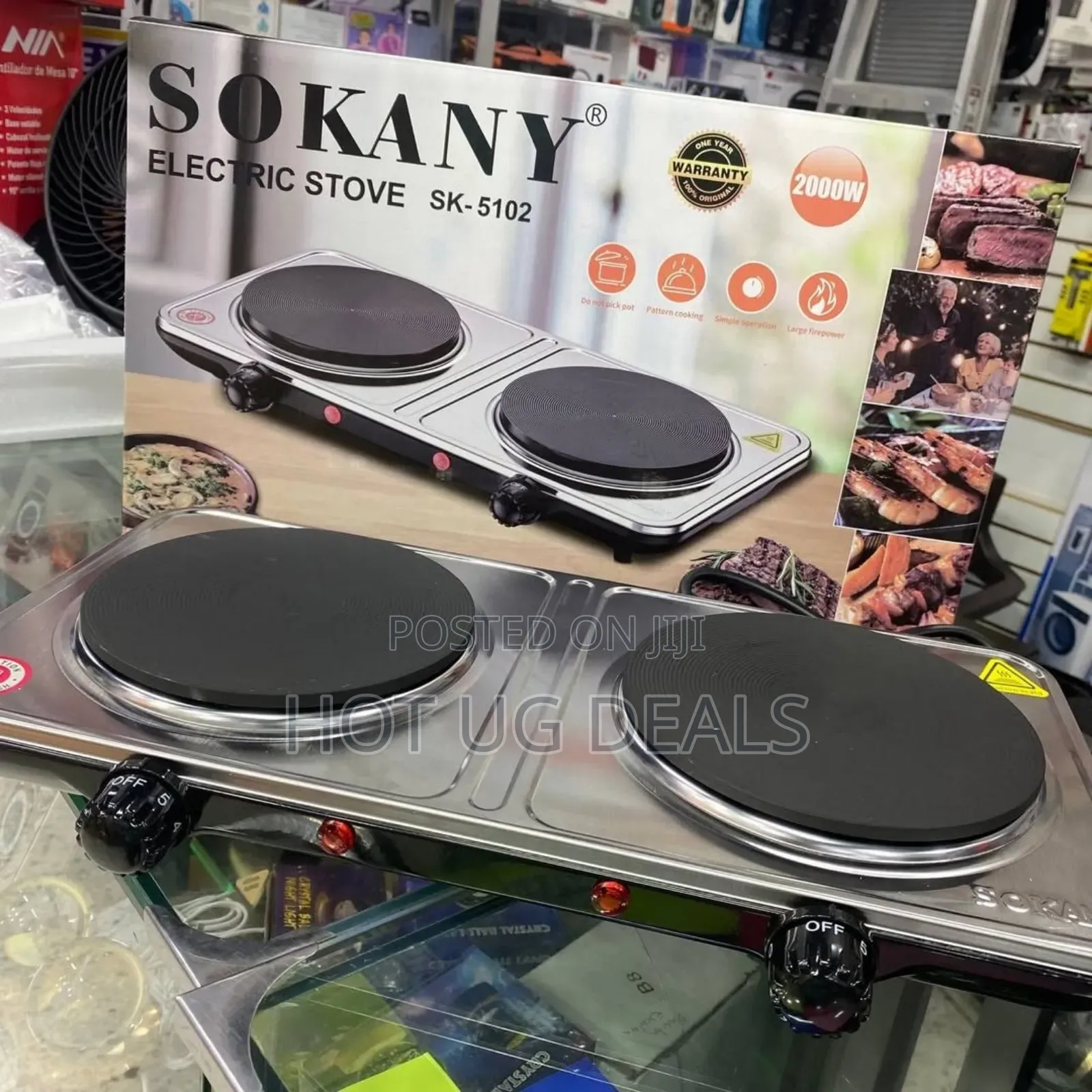 Sokany 2 Solid Electric Double Hotplate Sk 5102  - Silver
