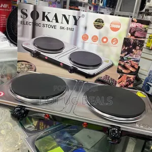 Sokany 2 Solid Electric Double Hotplate Sk 5102  - Silver