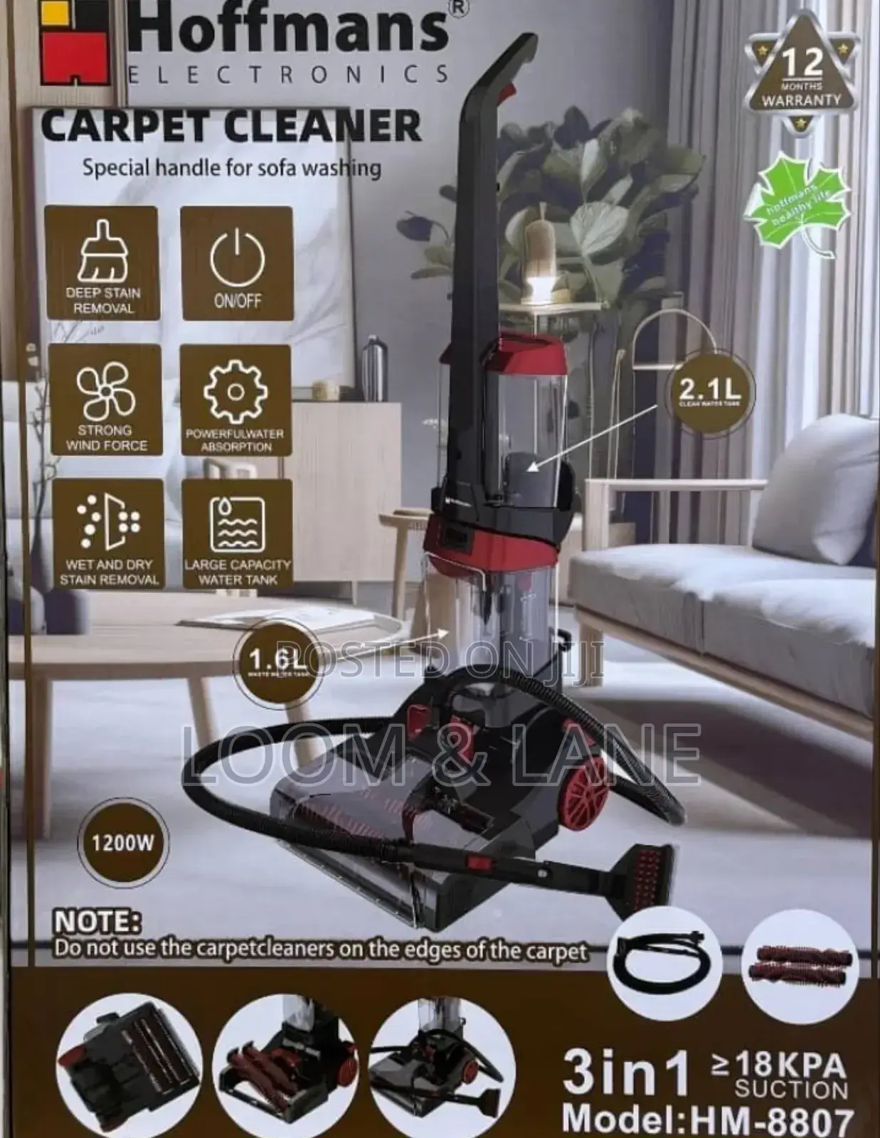 3in1 Hm-8807 Hoffmans Carpet Cleaner