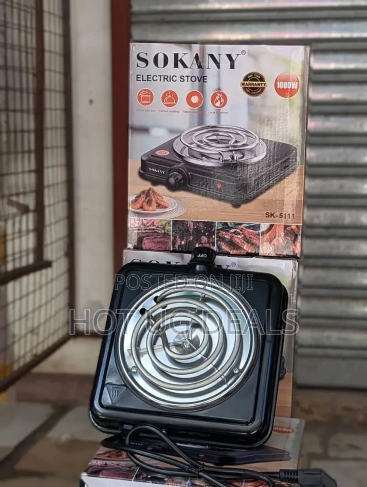 Sokany Single Coil Hot Plate, Electric - Black