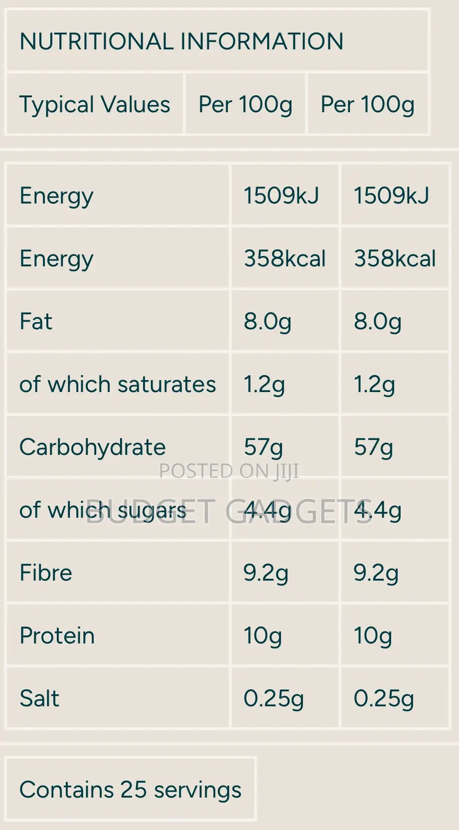 100% Instant Oats