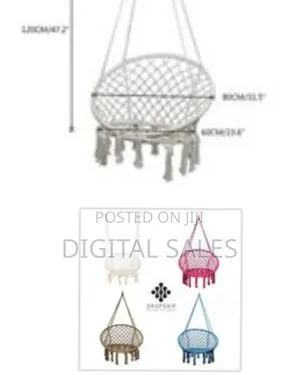 Hammock Chair Hanging Macrame Swing With Cushion and Hardware Kits