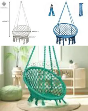 Hammock Chair Hanging Macrame Swing With Cushion and Hardware Kits