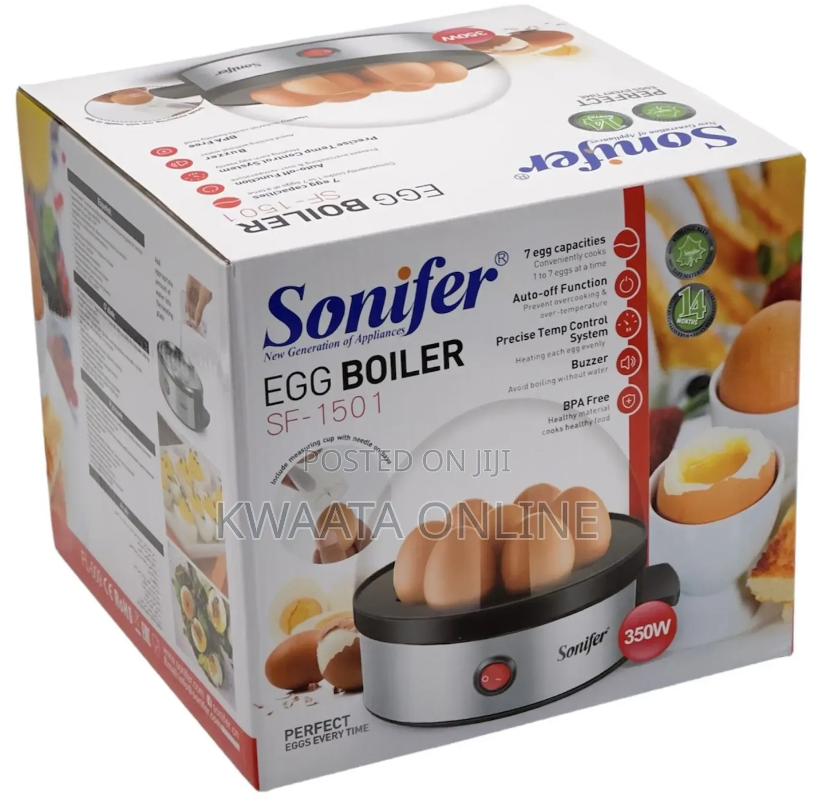 Sonifer Sf-1501, 350 Watt, 7 Egg Cooker, Electric Egg Boiler