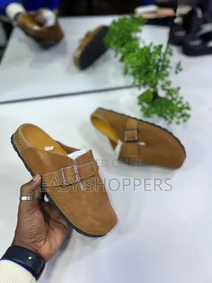 Birkenstock Boston Clogs Suede Leather Version Brown
