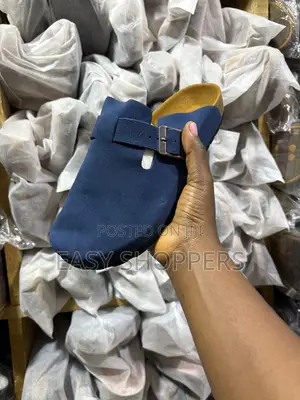 Birkenstock Boston Clogs Suede Navy Blue