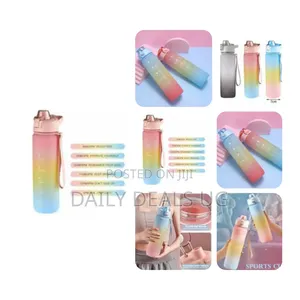 1l Time Marked Fitness Jug Outdoor Frosted Water Bottle