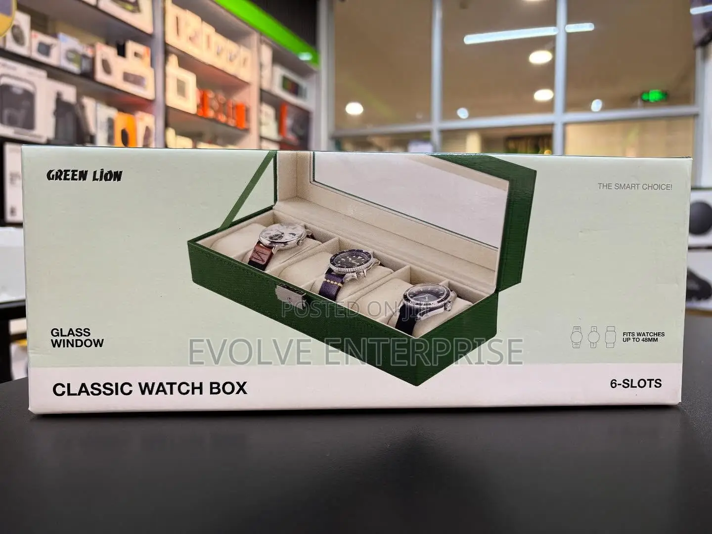 Green Lion Elegant Watch Box – 6 Slots