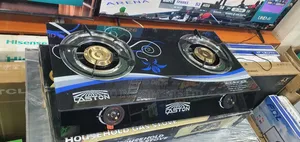Double Gas Burner Glass Black