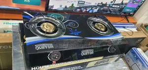 Double Gas Burner Glass Black