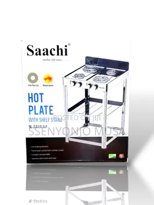 Saachi Hot Plate With Shelf Stand - 4 Coil, Manual Ignition-