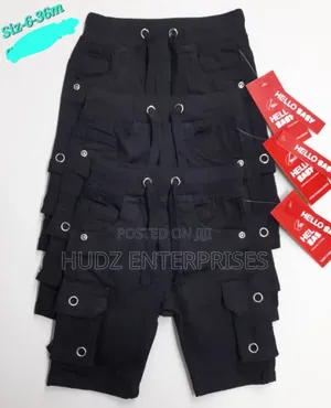 6 to 3 Years Kids Beltless Shorts Black