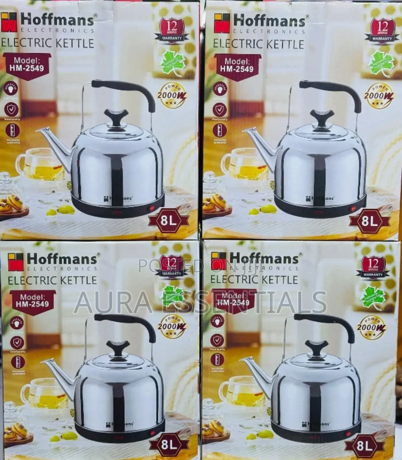 Hoffmans Hm-2549 Electric Kettle, an 8-Liter Capacity