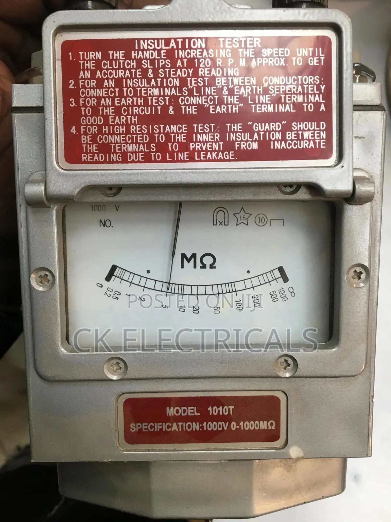 Earth Megger Tester 1000v 0-1000m