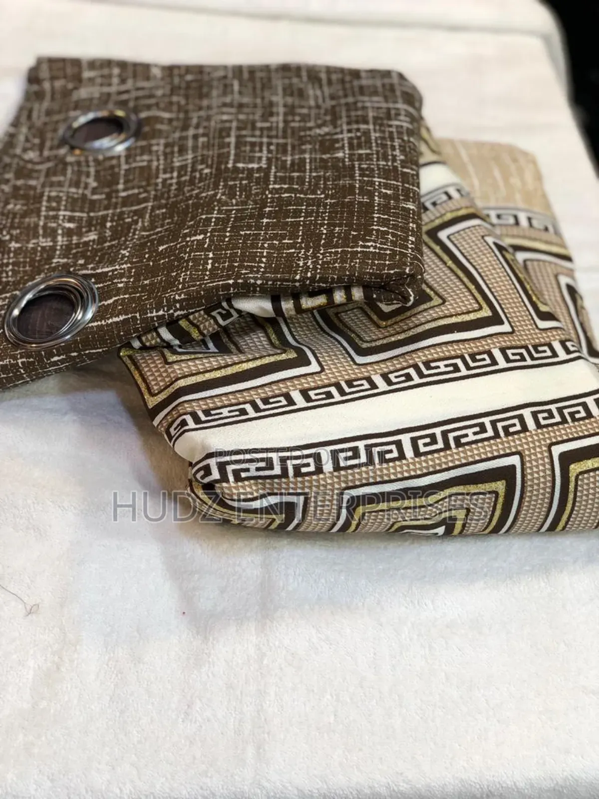 2pc Fendi Curtains and 1 White Net