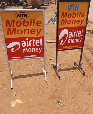 Mobile Money Sign Post (Metallic)