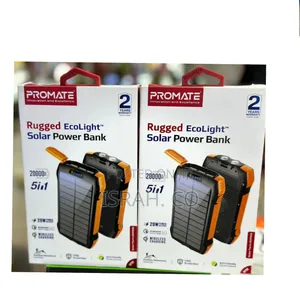 Promate (5 in 1) 20000mah Solar Power Bank.