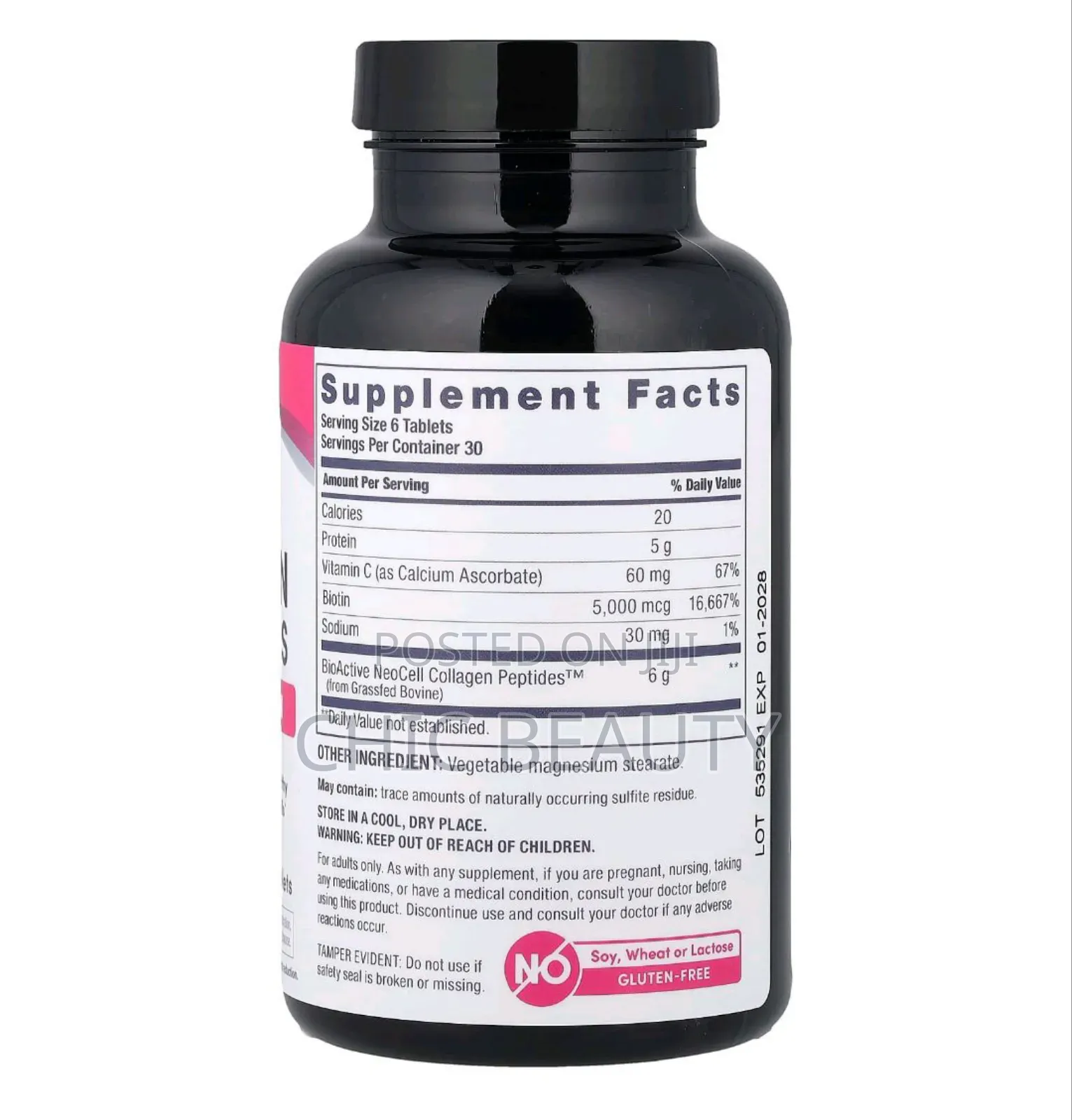 Neocell Grassfed Collagen Peptides Vitamin C and Biotin 180 Tablets