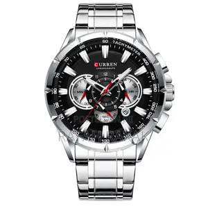 Original Men’S Silver Curren Chronograph Wrist Stainless Steel Watch