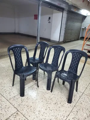 Black Armless Plastic Chair