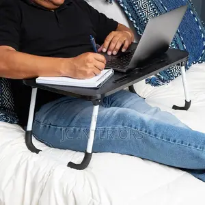 Lap Desk With Storage Drawer, Holders for Cup and Tablet,