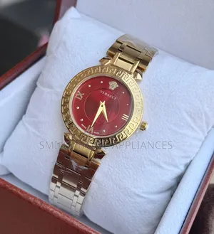 Red Face Versace Women's Classy Gold Color Wrist Time Piece at Discount