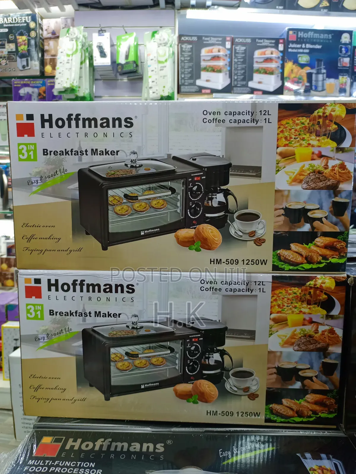 Hoffmans 3-in-1 Breakfast Maker, Model Hm-509 1250w.