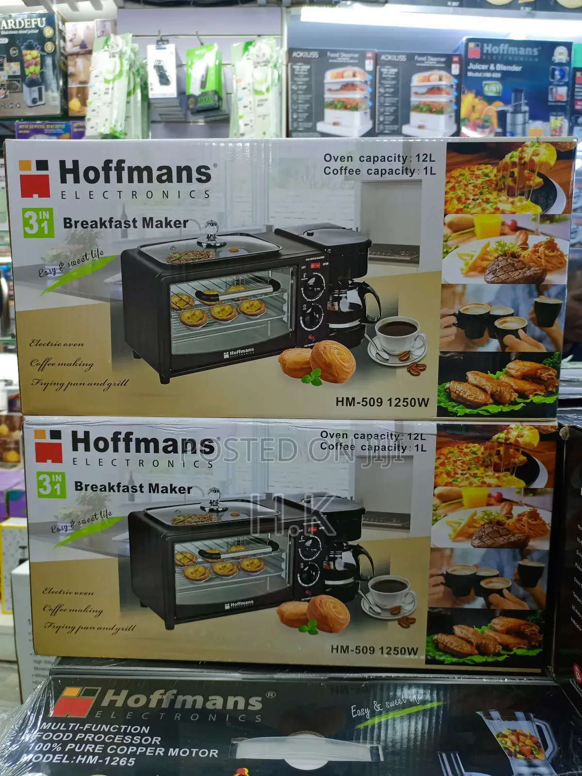 Hoffmans 3-in-1 Breakfast Maker, Model Hm-509 1250w.