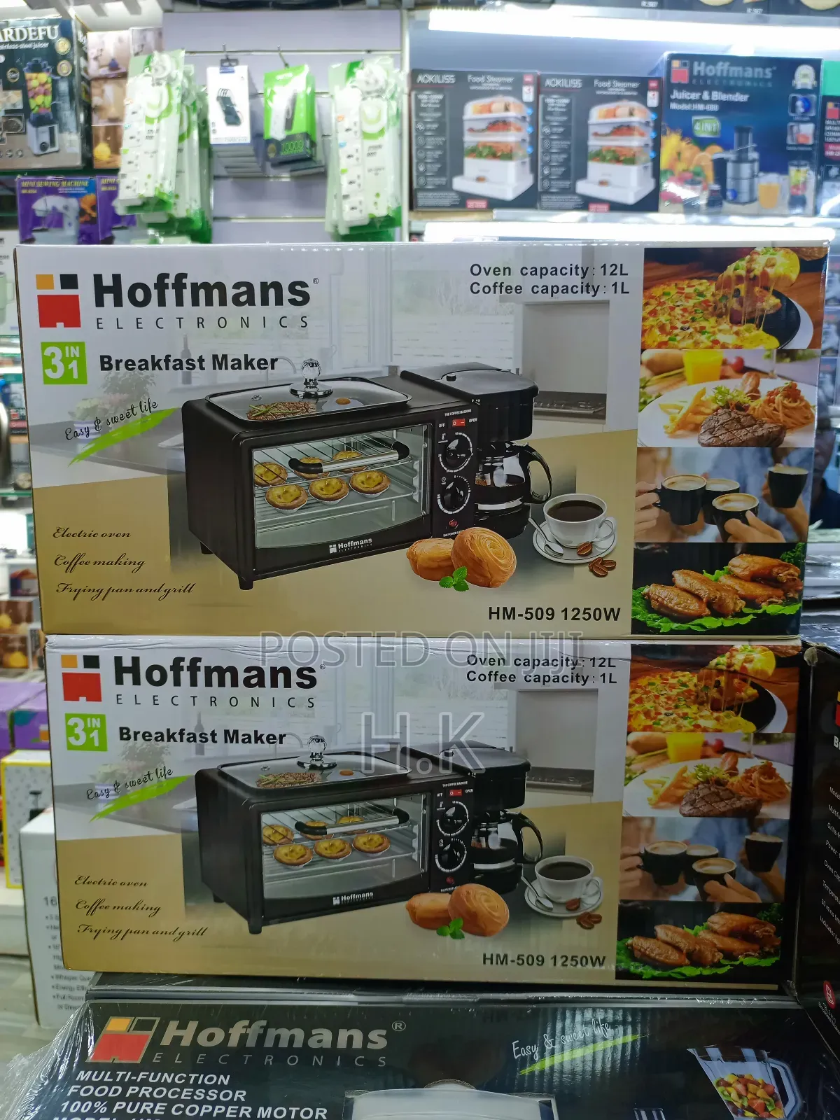 Hoffmans 3-in-1 Breakfast Maker, Model Hm-509 1250w.