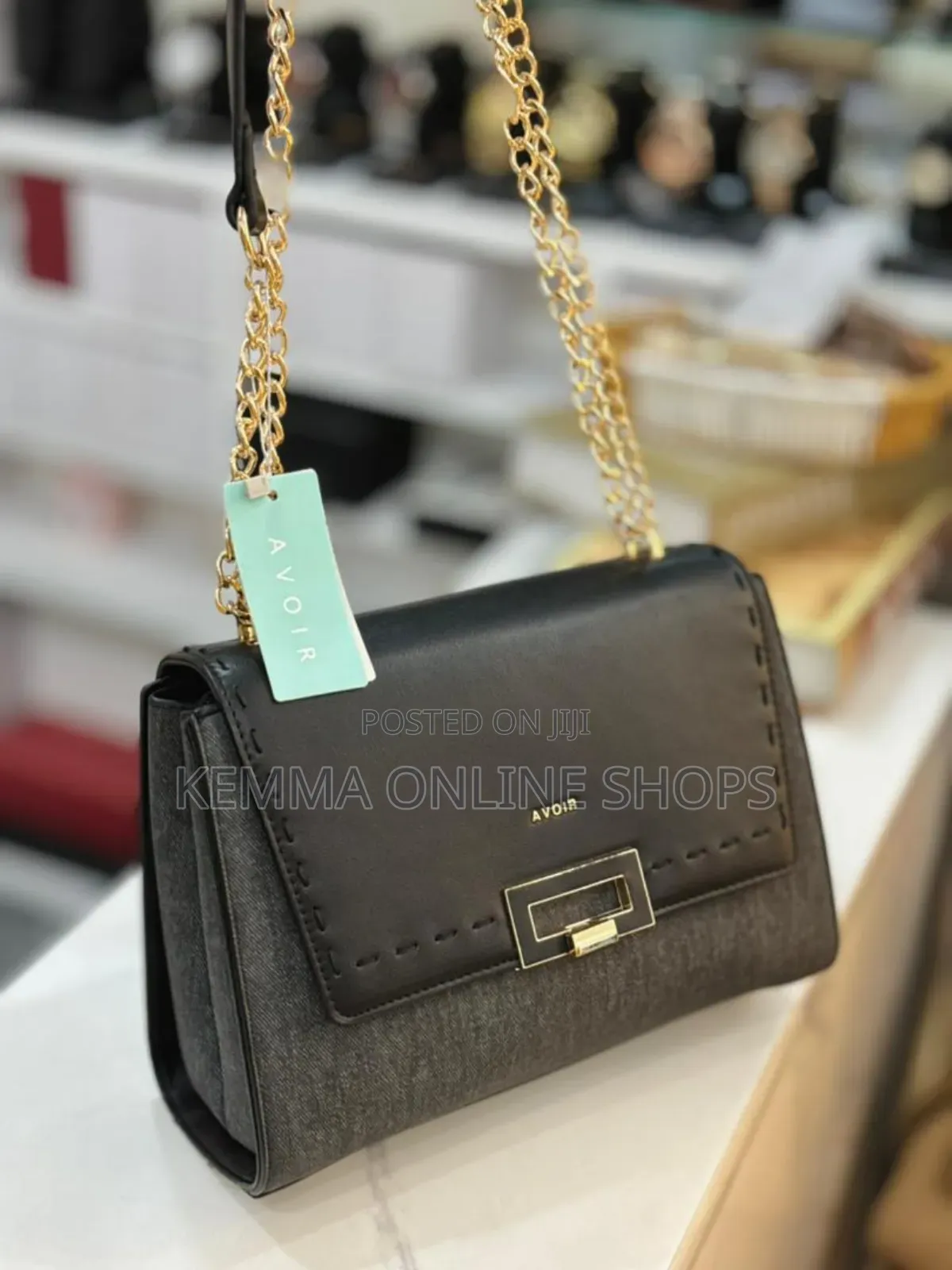 Avior Leather Chain Strap Hand Bag