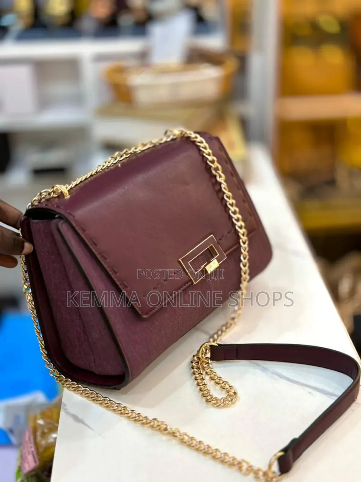Avior Leather Chain Strap Hand Bag