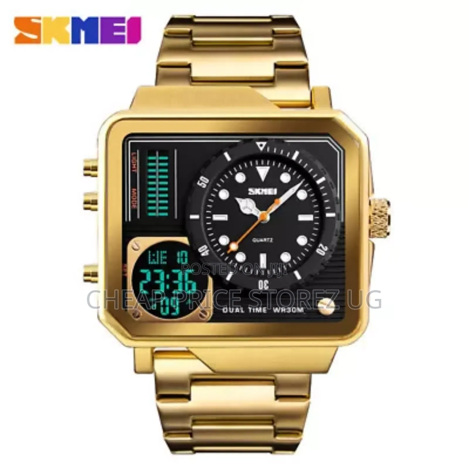 Watch for Men With Multi-Time Zone Waterproof Stopwatch