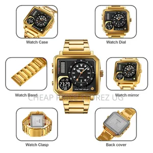 Watch for Men With Multi-Time Zone Waterproof Stopwatch