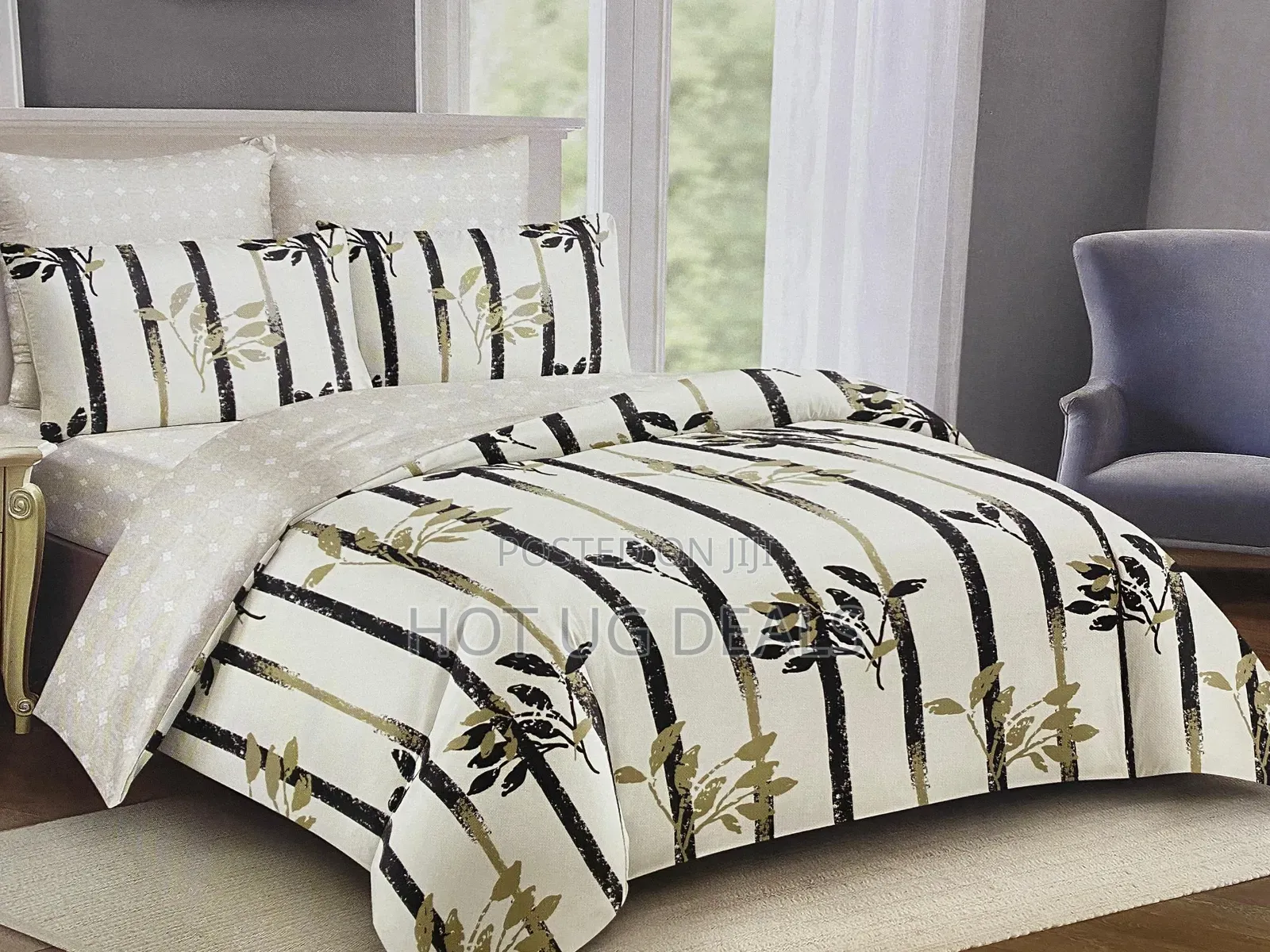 4pcs 5*6 Duvet With 1. Bedsheet Two Pillow Cases- Multi