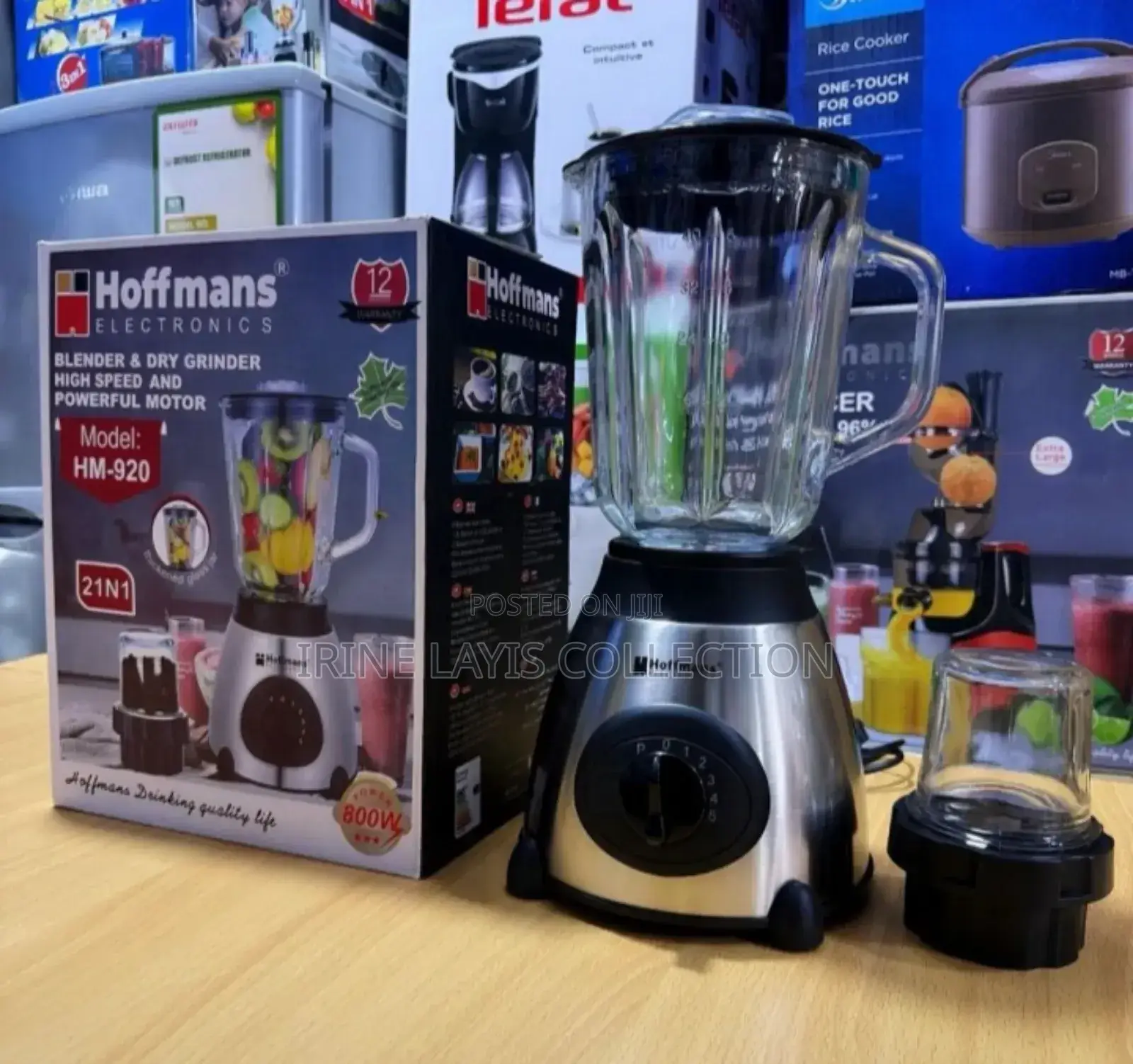 Hoffmans 2-in-1 Blender Dry Grinder, Model Hm-920.