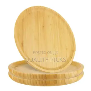 3 Piece Oval Bamboo Wood Tea Food Serving Trays Plates.