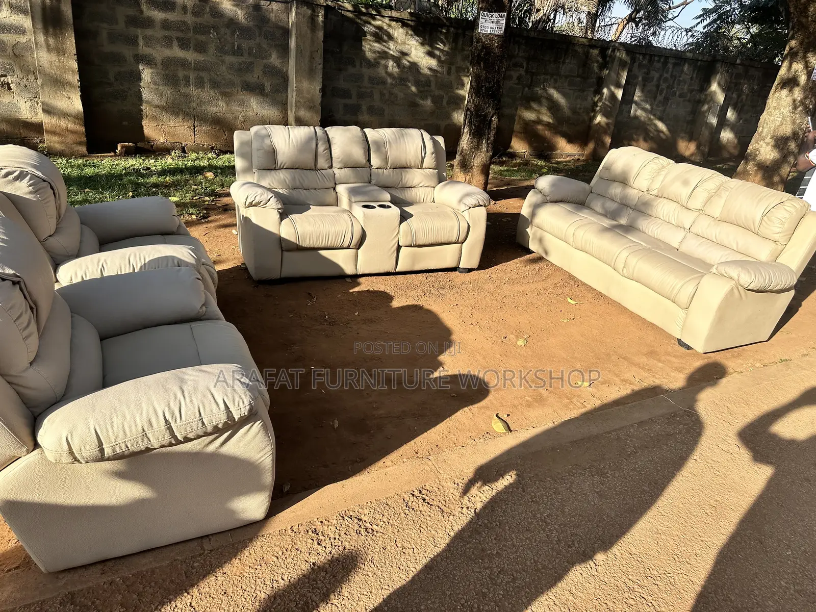 7 Seater Modern Leather Sofa Set