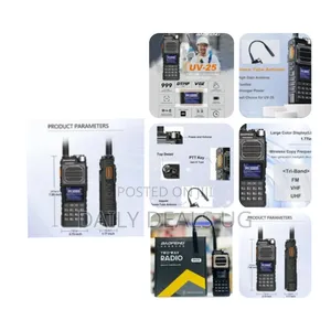 Baofeng Uv 25 10w Walkie Talkie Tri-Band Wireless Frequency Copy Usb-C