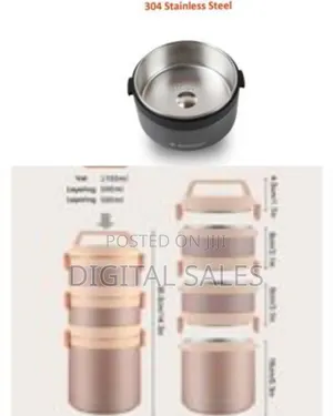 Stackable Stainless Steel Thermal Compartment Lunch Box 90oz Multila