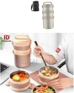 Stackable Stainless Steel Thermal Compartment Lunch Box 90oz